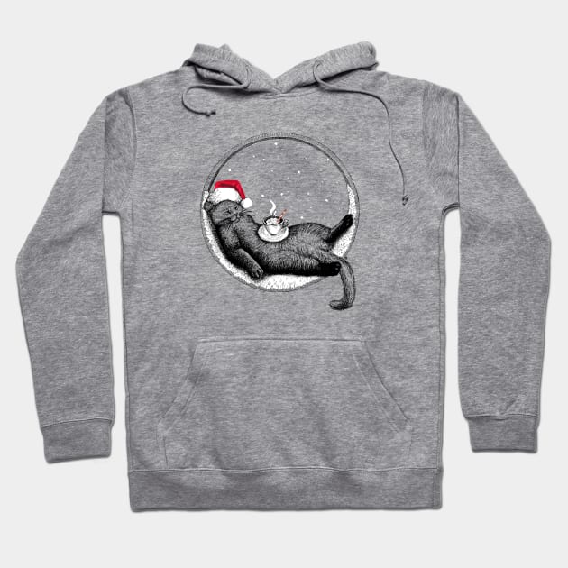 Christmas Cat Hoodie by VectorInk